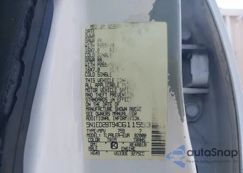 2004 Nissan Xterra Xe z USA, uszkodzony, nr VIN 5N1ED28T94C611553